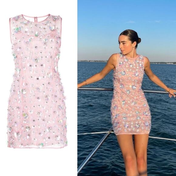 Cynthia Rowley Dresses & Skirts - Cynthia Rowley Little Blossom Dress Floral Sequin Size 2 Blush